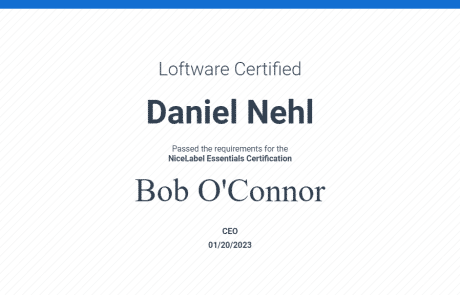 Loftware certification essentials daniel nehl